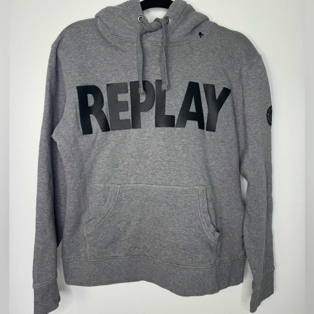 Replay graphic logo kangaroo hoodie